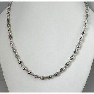 Michael Dawkins Necklace 925 Sterling Silver Barrel Link Unisex 18" 26.6g